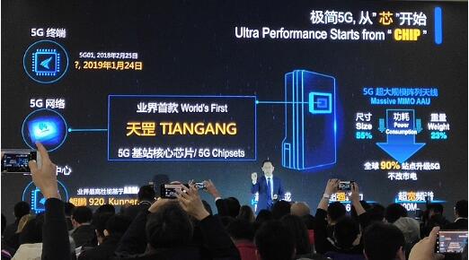 為發布全球首款5G核心芯片:天罡芯片